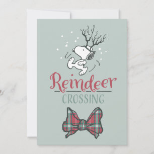 Cartes Pour Fêtes Annuelles cacahuètes   Snoopy Reindeer Crossing Noël