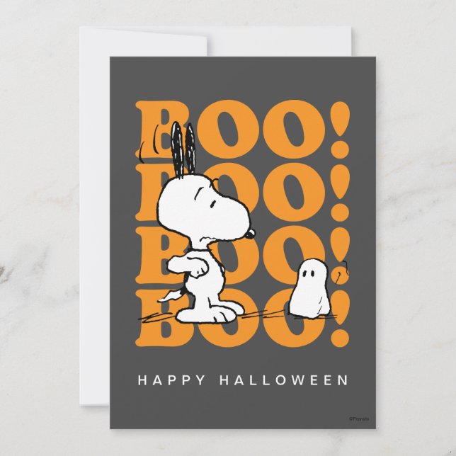 Cartes Pour Fêtes Annuelles cacahuètes | Snoopy & the Boos (Devant)