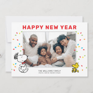 Cartes Pour Fêtes Annuelles cacahuètes Snoopy & Woodstock Bonne année