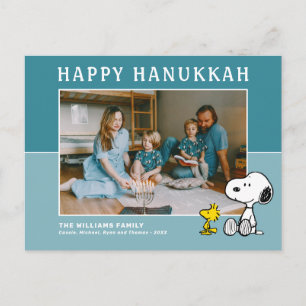 Cartes Pour Fêtes Annuelles cacahuètes   Snoopy & Woodstock Happy Hanoukka