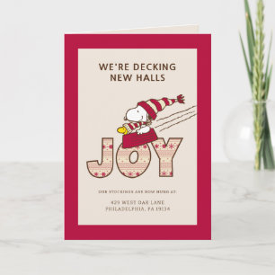 Cartes Pour Fêtes Annuelles cacahuètes Snoopy & Woodstock Joy Sled Ride
