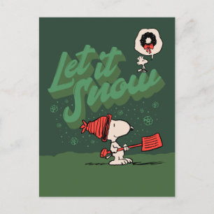 Cartes Pour Fêtes Annuelles cacahuètes Snoopy & Woodstock Laisser neiger