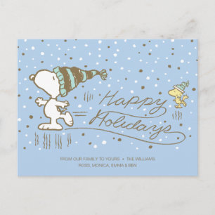 Cartes Pour Fêtes Annuelles cacahuètes Snoopy & Woodstock Patinage d'hiver
