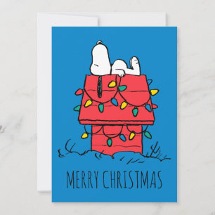 Cartes Pour Fêtes Annuelles cacahuètes   Snoopy's Dog House With Lights