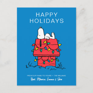 Cartes Pour Fêtes Annuelles cacahuètes   Snoopy's Dog House With Lights