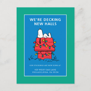 Cartes Pour Fêtes Annuelles cacahuètes   Snoopy's Dog House With Lights