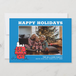 Cartes Pour Fêtes Annuelles cacahuètes   Snoopy's Dog House With Lights