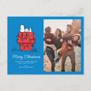 Cartes Pour Fêtes Annuelles cacahuètes   Snoopy's Dog House With Lights