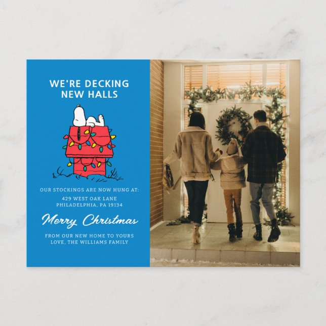 Cartes Pour Fêtes Annuelles cacahuètes | Snoopy's Dog House With Lights (Devant)