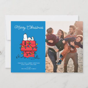 Cartes Pour Fêtes Annuelles cacahuètes   Snoopy's Dog House With Lights