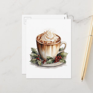 Cartes Pour Fêtes Annuelles Cacao chaud de Noël vintage aquarelle