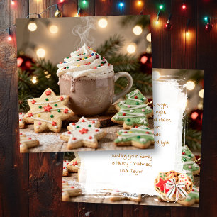Cartes Pour Fêtes Annuelles Cacao Chaud et Biscuits au Sucre Noël