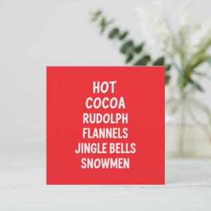 Cartes Pour Fêtes Annuelles Cacao Chaud Rudolph Flanelle Grelots Père Noël 