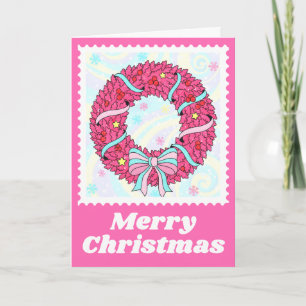 Cartes Pour Fêtes Annuelles Cachet de poésie rose vif pour Noël