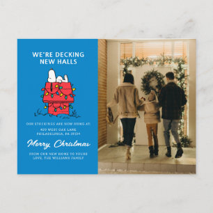 Cartes Pour Fêtes Annuelles Cachots   La niche de Snoopy avec des lumières