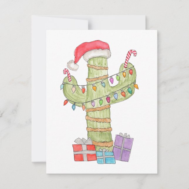Cartes Pour Fêtes Annuelles Cactus de Noël (Devant)