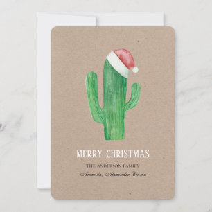 Cartes Pour Fêtes Annuelles Cactus de Noël. Cactus rustiques du Nouvel An. Kra