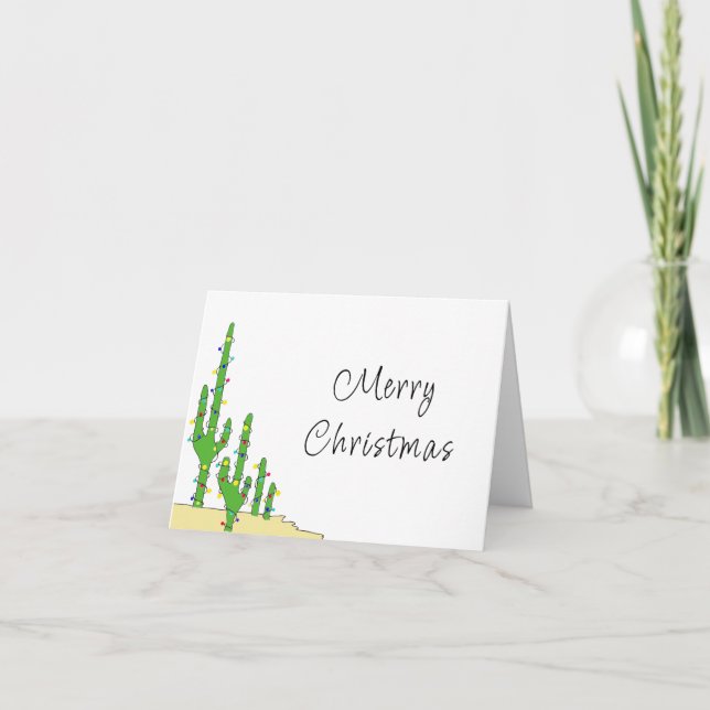 Cartes Pour Fêtes Annuelles Cactus de Noël Désert du Sud-Ouest  (Devant)