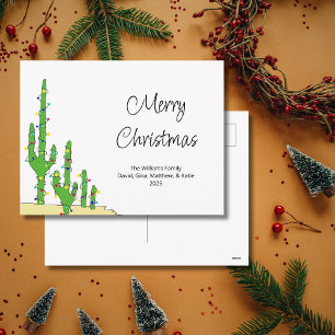 Cartes Pour Fêtes Annuelles Cactus de Noël Désert du Sud-Ouest