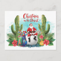 Cactus de Noël du désert de golf Père Noël golfeur