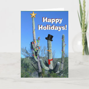 Cartes Pour Fêtes Annuelles Cactus de temps de Noël -