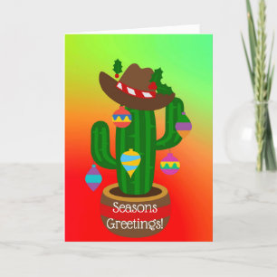 Cartes Pour Fêtes Annuelles Cactus de vacances Joyeuses Fêtes