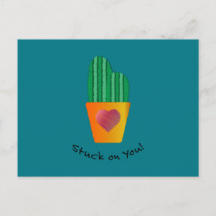 Cartes Pour Fêtes Annuelles Cactus drôle collé sur toi