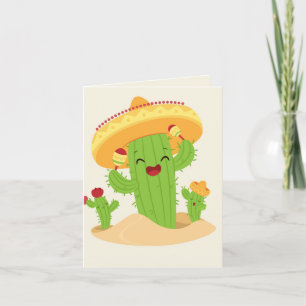 Cartes Pour Fêtes Annuelles Cactus mignon