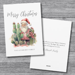 Cartes Pour Fêtes Annuelles Cactus Père Noël Joyeux Noël