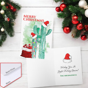 Cartes Pour Fêtes Annuelles Cactus Saguaro du Sud-Ouest Festif Personnalisé 