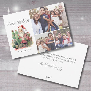 Cartes Pour Fêtes Annuelles Cactus Santa Photo Joyeux Noël