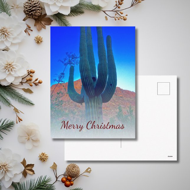 Cartes Pour Fêtes Annuelles Cactus Sud-Ouest du désert Photo Noël (Créateur téléchargé)