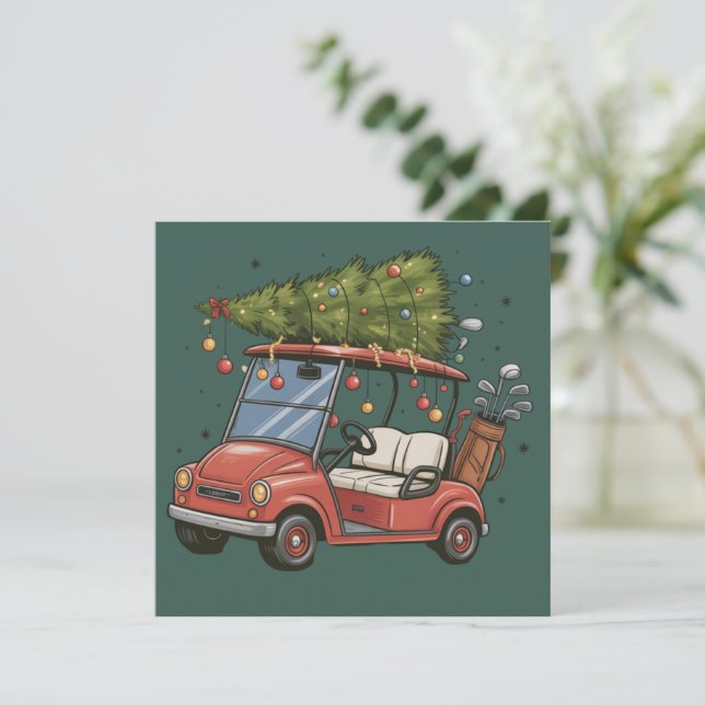 Cartes Pour Fêtes Annuelles Caddie de golf Arbre de Noël Cadeau pour amateur d (Debout devant)