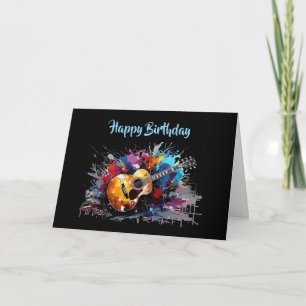Cartes Pour Fêtes Annuelles Cadeau artistique abstrait de guitare pour l'anniv