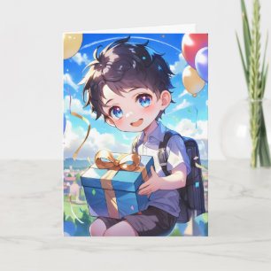 Cartes Pour Fêtes Annuelles Cadeau Ballon Garçon Anime