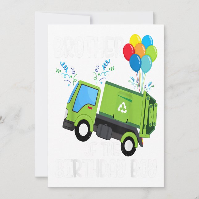 Cartes Pour Fêtes Annuelles Cadeau Camion Poubelle Frère du Garçon qui Fête so (Devant)