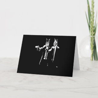 Cartes Pour Fêtes Annuelles Cadeau Chat | Homme Chat Tenant Un Pistolet Cool