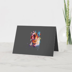 Cartes Pour Fêtes Annuelles Cadeau Chien Art de dessin à la main Bouledogue