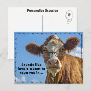 Cartes Pour Fêtes Annuelles Cadeau d'amour de mariage western rustique Humour