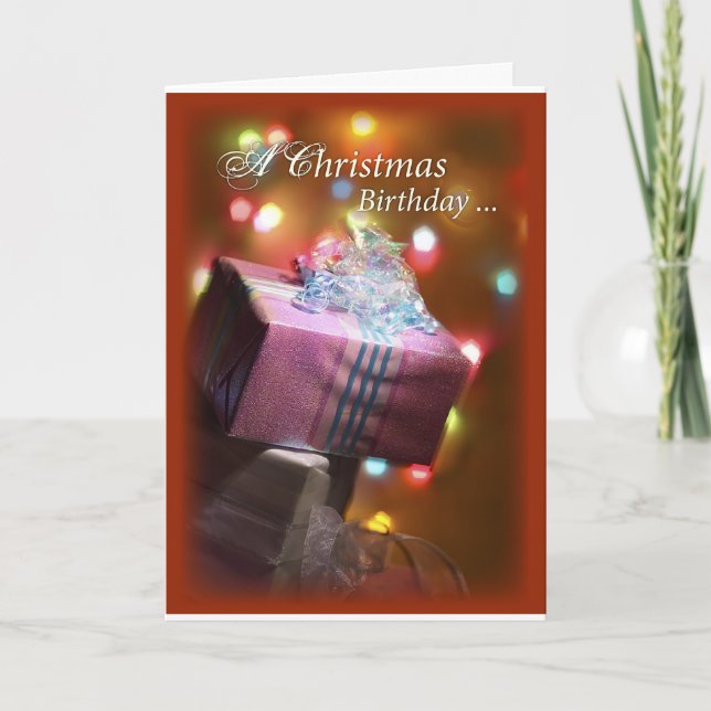 Cartes Pour Fêtes Annuelles Cadeau d'anniversaire de Noël (Devant)