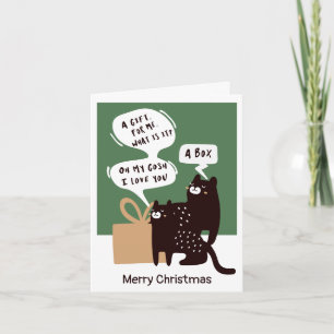 Cartes Pour Fêtes Annuelles Cadeau de chat drôle (idéal pour de nombreuses occ