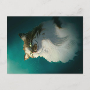 Cartes Pour Fêtes Annuelles Cadeau de chat rusé mignon Drôle de chat pour ann