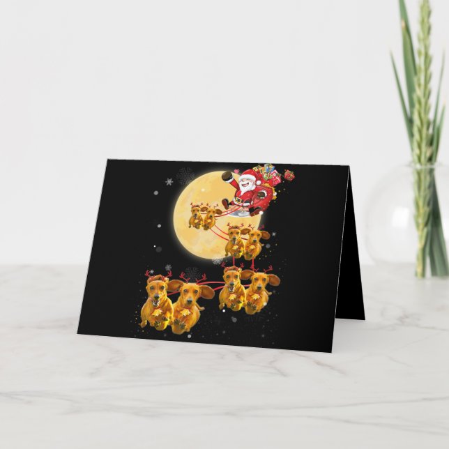 Cartes Pour Fêtes Annuelles Cadeau de chien | Noël Chien teckel drôle (Devant)