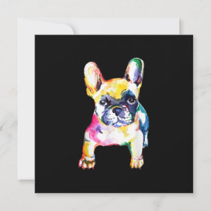 Cartes Pour Fêtes Annuelles Cadeau de dessin aquarelle original Bouledogue Fra
