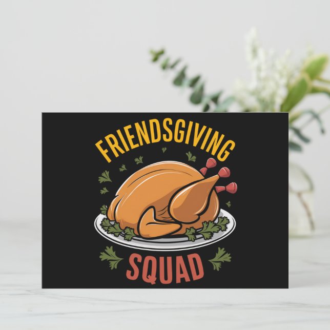 Cartes Pour Fêtes Annuelles Cadeau de dîner de la dinde Friendsgiving Squad co (Debout devant)