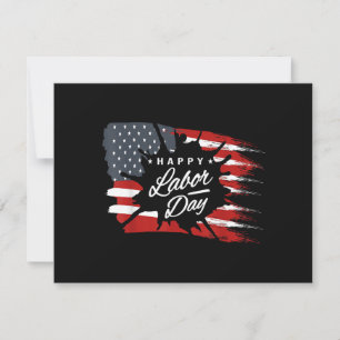 Cartes Pour Fêtes Annuelles Cadeau de la fête du Travail Drapeau Américain