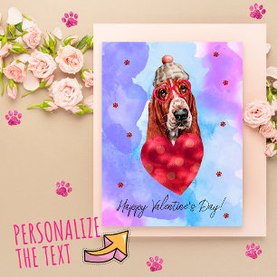 Cartes Pour Fêtes Annuelles Cadeau de la Saint-Valentin Chien Basset Hound Vio
