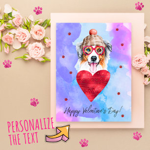 Cartes Pour Fêtes Annuelles Cadeau de la Saint-Valentin Chien Berger Australie