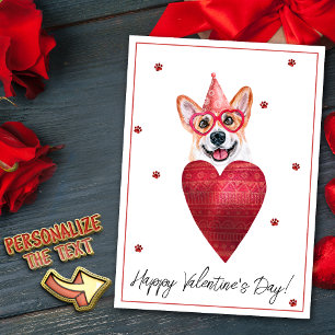 Cartes Pour Fêtes Annuelles Cadeau de la Saint-Valentin Corgi Chien