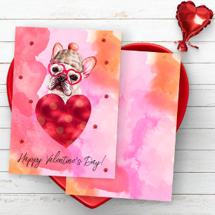 Cartes Pour Fêtes Annuelles Cadeau de la Saint-Valentin pour Chien Bouledogue